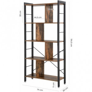 BIBLIOTECA DECORATIVA INDUSTRIAL DESIGN 74 x 30 x 154,5 cm