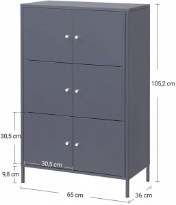 DULAP DEPOZITARE DIN METAL CU 3 NIVELE GREY