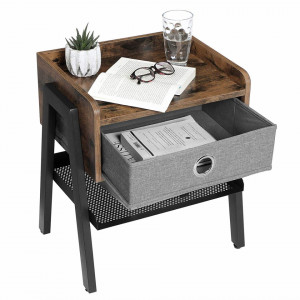 Noptiera Rustic Chic Wood cu sertar Industrial Design 42 x 35 x 52 cm