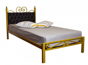 Pat cu tapiterie single 90x190 cm, Golden Black