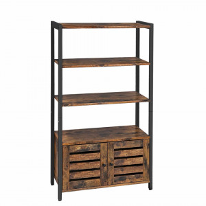 Biblioteca cu dulap depozitare Industrial Storage 70 x 30 x 121,5 cm Maro Vintage