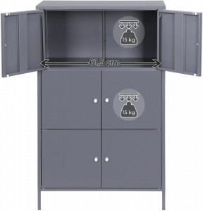 DULAP DEPOZITARE DIN METAL CU 3 NIVELE GREY
