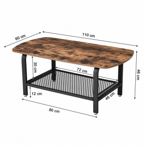 Masa living Industrial Design Tea Table 110 x 60 x 45 cm (L x l x l)