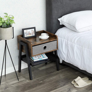 Noptiera Rustic Chic Wood cu sertar Industrial Design 42 x 35 x 52 cm