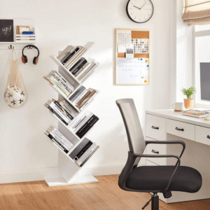 RAFT PENTRU CARTI ZIG-ZAG 8 ETAJERE WHITE