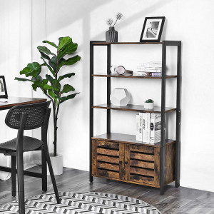 Biblioteca cu dulap depozitare Industrial Storage 70 x 30 x 121,5 cm Maro Vintage