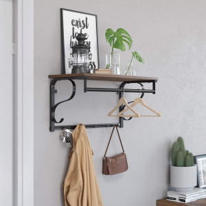Cuier perete cu etajera Industrial Design 60 x 30 x 32 cm (L x l x l)