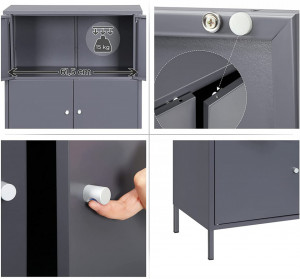 DULAP DEPOZITARE DIN METAL CU 3 NIVELE GREY