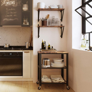 Etajera Retro Brown cu polita suspendata set 2 buc Industrial Design