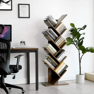 RAFT PENTRU CARTI ZIG-ZAG 8 ETAJERE BROWN