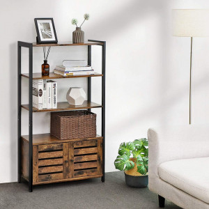 Biblioteca cu dulap depozitare Industrial Storage 70 x 30 x 121,5 cm Maro Vintage