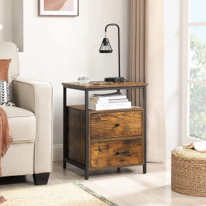 NOPTIERA , MASUTA LATERALA CU 2 SERTARE VINTAGE DESIGN