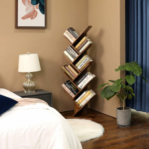RAFT PENTRU CARTI ZIG-ZAG 8 ETAJERE BROWN
