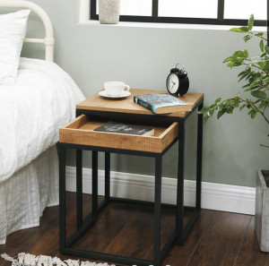 Set 2 masute cafea Honey Brown