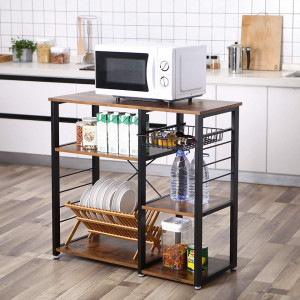 Raft pentru Bucatarie Industrial Design 90 x 40 x 84 cm (L x L x H) Maro Rustic