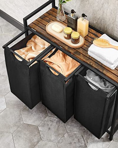 COS DE RUFE CU 3 COMPARTIMENTE SI POLITA BLACK&BROWN