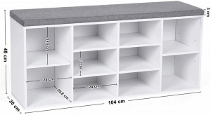 PANTOFAR CU TAPITERIE StefiArt, 104 x 30 x 48 cm, Alb
