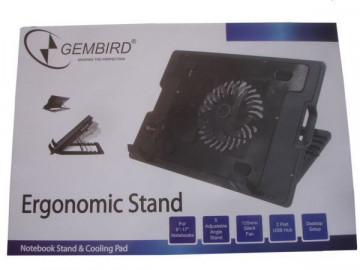 Gembird hladnjak za laptop N200, 15-17 180mm Fan-CONTROL, 2xUSB, 365x265mm, Ergo Stand(591)