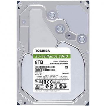 Toshiba 8TB S300 Surveillance Hard Drive 7200rpm 3.5" SATA 256MB Cache (HDWT380UZSVA)