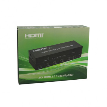 Adapter HDMI razdelnik (splitter) 2 na 4 (4Kx2K)