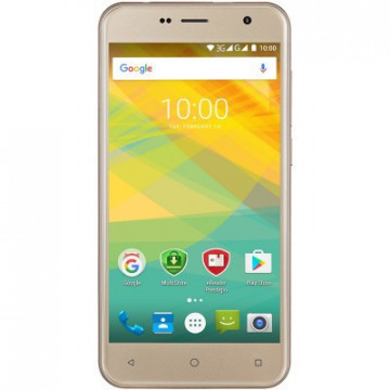 Prestigio Muze B7, PSP7511DUO, dual SIM, 3G, 5.0" (720*1280) IPS display, Android 6.0 Marshmallow, quad core 1.3GHz, 2GB RAM + 16GB eMMC, 2.0MP front + 13.0MP rear camera with LED-flash, 2300mAh battery, golden