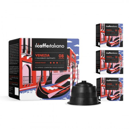 Set 4 x Capsule il caffe italiano Venezia, compatibile Dolce Gusto, 16 capsule, PMDCVEN9633