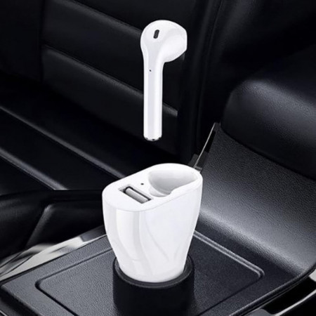 Set 2 in 1 Incarcator auto cu casca bluetooth, PMHOLM12613