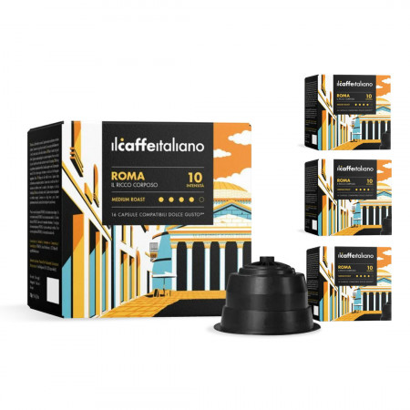 Set 4 x Capsule il caffe italiano Roma, compatibile Dolce Gusto, 16 capsule, PMDCROM9633