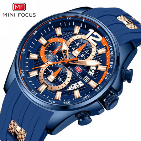 Ceas barbatesc, Mini Focus, Albastru, MINI018-ALBASTRU