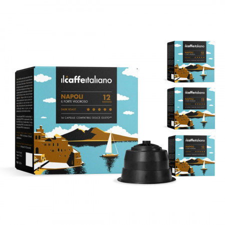Set 4 x Capsule il caffe italiano Napoli, compatibile Dolce Gusto, 16 capsule, PMDCNAP9633