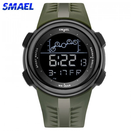 Ceas barbati Smael, Mecanism Quartz, Analog, Digital, Sport, Rezistent la socuri, Militar, SML012-V1