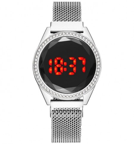 Ceas Dama Fashion Touch Screen Digital, Argintiu, LD094-V1