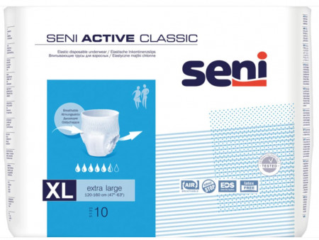 Scutece adulti Seni Active Classic , tip chilot, Extra Large, 10 buc