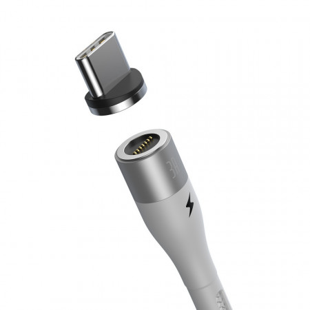 Baseus Zinc Magnetic cablu - USB to Tip C - 3A 1 metre (CATXC-M02) alb