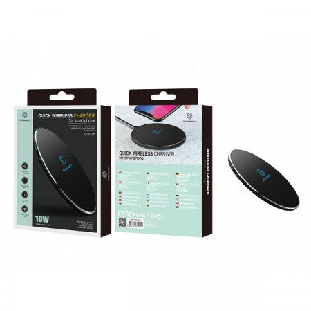 Încărcător wireless cu încărcare rapidă 10W negru / argintiu, PMTF360213