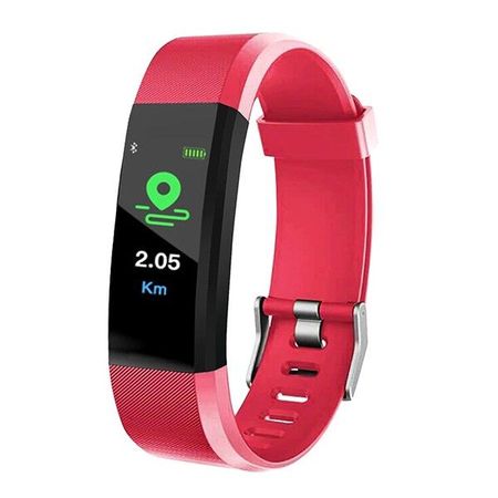 Smart Wristband 115 Plus Fitness Tracker - Rosu