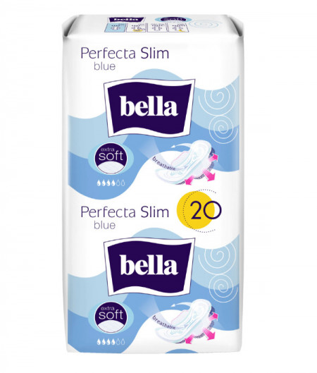 Absorbante Bella, Perfecta Slim Blue Extra Soft, 20 bucati