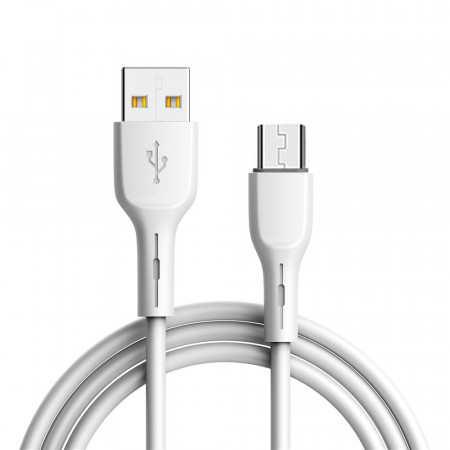 Cablu din silicon - USB la Micro USB - QC 3.0, 1 metru, alb, KABAV0758