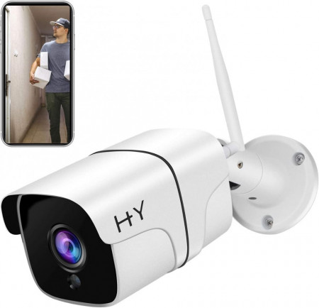 Cameră Wi-Fi în aer liber FHD 1080P, supraveghere wireless H + Y 2.4G WiFi, Camere IP de vizionare nocturnă HD