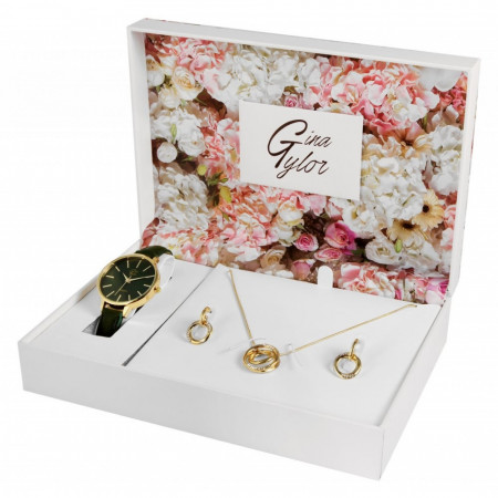 Set cadou, ceas dama, Gina Tylor, colier cu pandativ, 1 pereche cercei, PM1900255-003