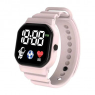 Ceas Sport Led Dama, Quartz, afisaj Digital, roz, LD206