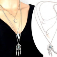 Colier argintiu triplu, Dreamcatcher, COL161