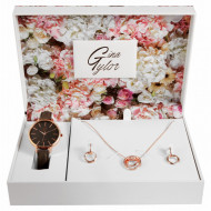 Set cadou, ceas dama, Rose, Gina Tylor, colier cu pandativ, 1 pereche cercei, PM1900255-004