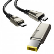 Baseus Cablu Flash Series 2 in 1 - USB to Tip C + DC adapter Lenovo - 100W 5A 2 metri (CA1T2-B01) Negru