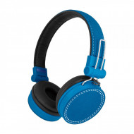 Casti audio SaatchiTech cu fir Jack Detasabil, Microfon incorporat, Culoare Albastra