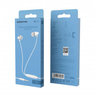 Casti cu fir Borofone BM25 Sound Edge, cu microfon, alb, ZES125480
