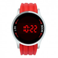 Ceas de mana unisex cu touch screen led L040-ROSU