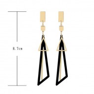 Cercei Dama, black triangle - auriu CD034