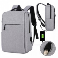 Rucsac sport cu port USB, gri, PMPL154SZ3