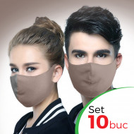 Set 10 buc Masca protectie pentru fata Fashion, Culoare Bej